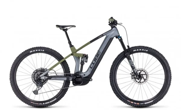 Online Cube Stereo Hybrid 140 HPC TM 750 27.5” / 29” Carbon Pedelec E-Bike MTB Fahrrad Grau/grün 2023 1