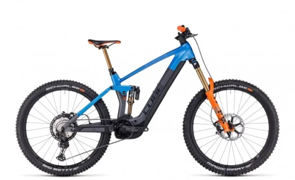 online shop sale deutschland Cube Stereo Hybrid 160 HPC Actionteam 750 27.5” Carbon Pedelec E-Bike MTB Fahrrad Grau/blau/orange 2023 1